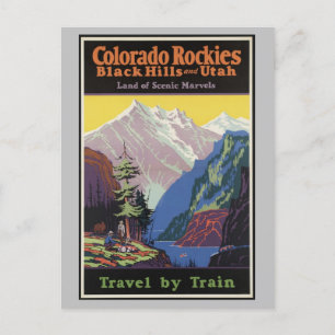 Carte Postale Vintage Colorado Montagnes Rocheuses Trains