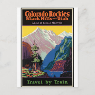 Carte Postale Vintage - Colorado Rockies affiche de voyage