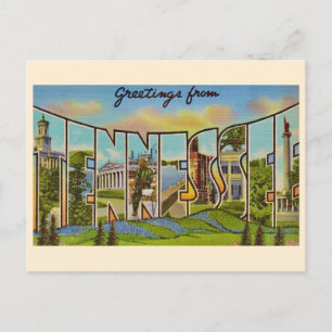Carte postale vintage colorée du Tennessee