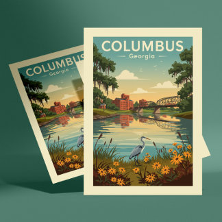 Carte Postale Vintage Columbus Géorgie