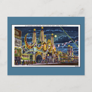 Carte Postale Vintage Coney Island luna park surf avenue
