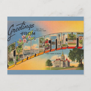 Carte postale Vintage Connecticut Grey