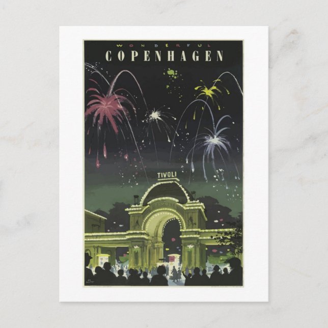 Carte postale Vintage Copenhagen Tivoli (Devant)