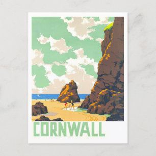 Carte Postale Vintage Cornwall, Angleterre, affiche de voyage