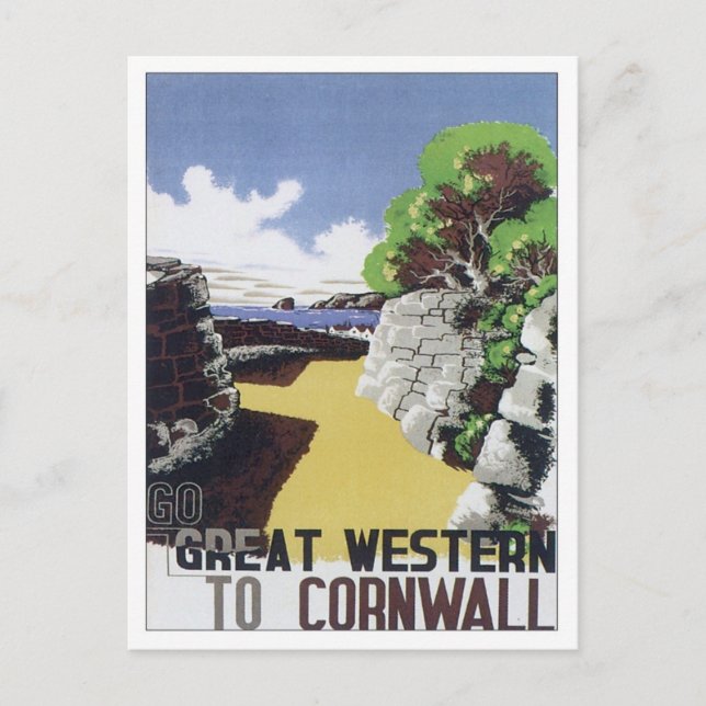 Carte Postale Vintage Cornwall Ouest (Devant)