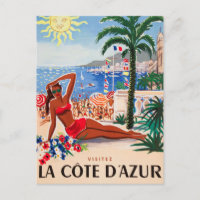 Vintage Côte d'Azur Beach Girl