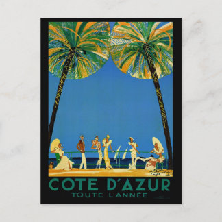 Carte Postale Vintage Côte d'Azur Voyage en France