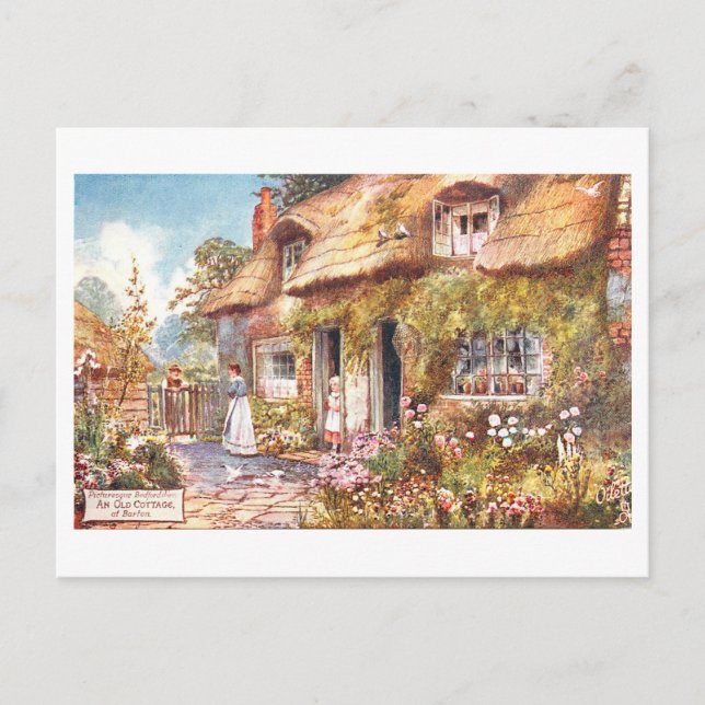 Carte postale Vintage Cottage anglais (Devant)
