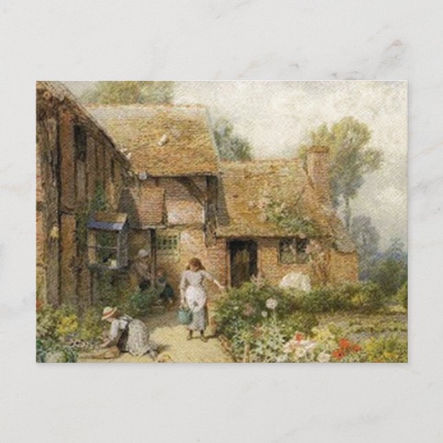 Carte Postale Vintage Country Cottage ~ Chores (Devant)