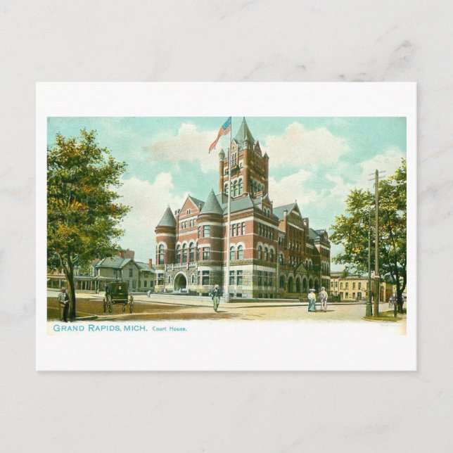 Carte Postale Vintage Court House, Grand Rapids, Michigan (Devant)