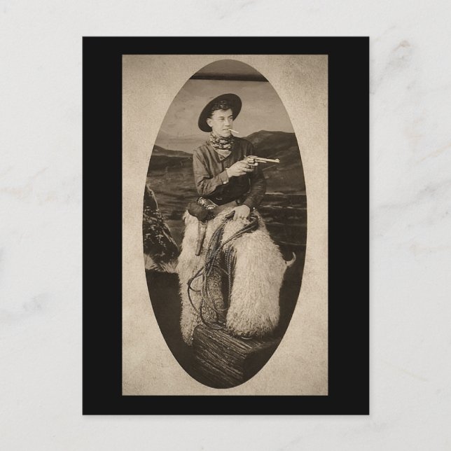 Carte Postale Vintage Cowboy avec Lasso vers 1900 (Devant)