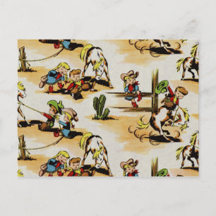 Carte postale vintage Cowboy Cowgirl