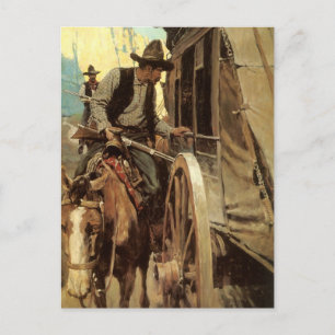 Carte Postale Vintage Cowboys, The Admirable Outlaw par NC Wyeth