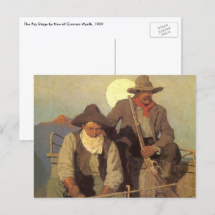 Carte Postale Vintage Cowboys, The Pay Stage par NC Wyeth