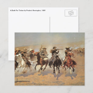 Carte Postale Vintage Cowboys, une touche pour le bois par Remin