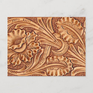 Carte Postale vintage cowgirl mode sud-ouest cuir