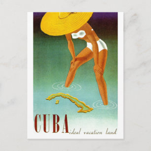 Carte Postale Vintage Cuba Terrain de vacances idéal