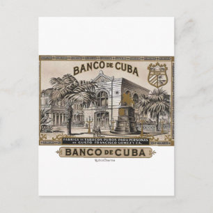 Carte Postale Vintage cubain Banque du Cuba du Cuba