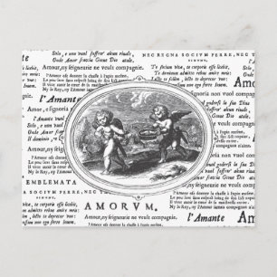 Carte Postale Vintage Cupid en amour Romantique Mariage Fiançail