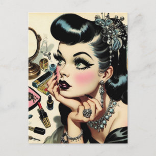 Carte Postale Vintage Cute Goth Pin Up