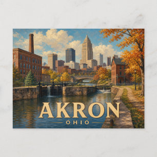Carte postale vintage d'Akron Ohio