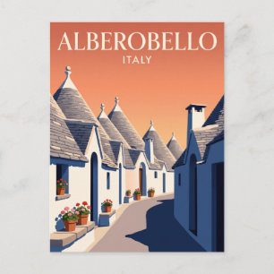 Carte postale vintage d'Alberobello Italie