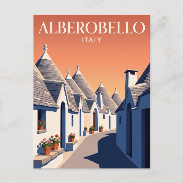 Carte postale vintage d'Alberobello Italie (Devant)