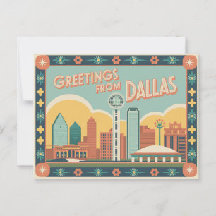 Carte postale vintage Dallas   Salutations de Dall