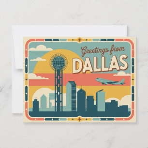 Carte postale vintage Dallas   Salutations de Dall