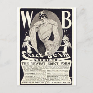 Carte Postale Vintage dame corsets publicité