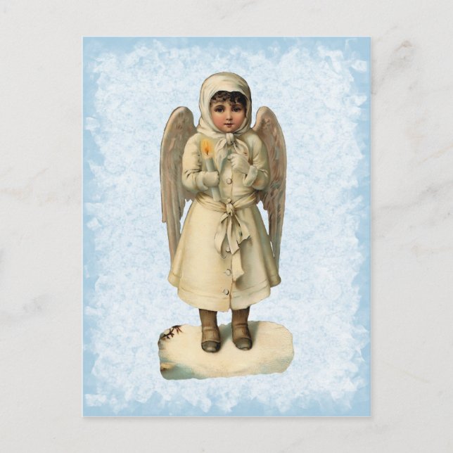 Carte postale vintage d'ange de Noël (Devant)