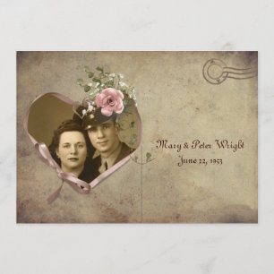 Carte postale vintage d'anniversaire Invitation à 