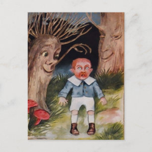 Carte postale vintage d'arbres effrayants