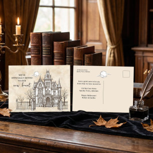 Carte Postale Vintage Dark Academia Nouvelle Maison Hantée Démén