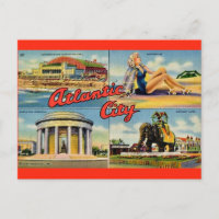 Carte postale vintage d'Atlantic City NJ