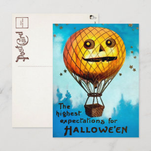 Carte postale vintage de ballon de Halloween
