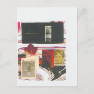 Carte postale vintage de billet et de feuille