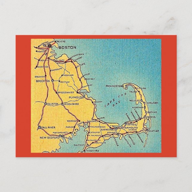 Carte postale vintage de Boston Cape Cod (Devant)
