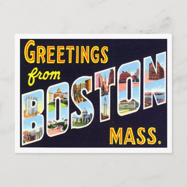 Carte postale vintage de Boston, Massachusetts ave (Devant)