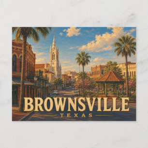 Carte postale vintage de Brownsville Texas