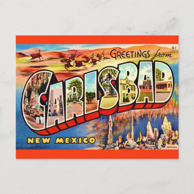 Carte postale vintage de Carlsbad NM (Devant)