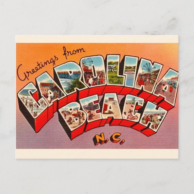 Carte postale vintage de Carolina Beach (Devant)