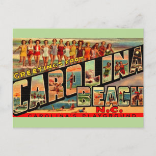 Carte postale vintage de Carolina Beach NC
