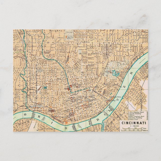 Carte postale vintage de Cincinnati (Devant)