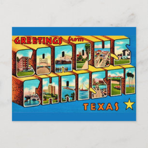 Carte postale vintage de Corpus Christy TX