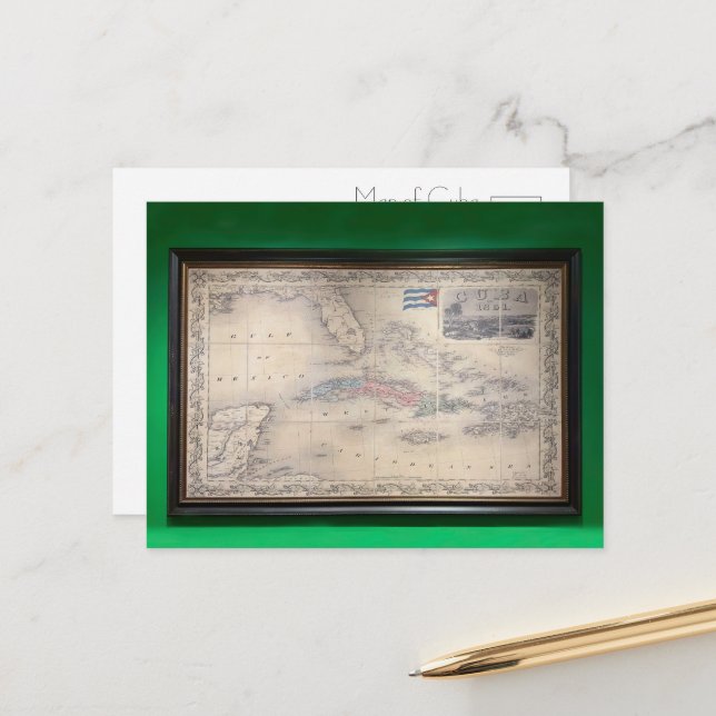 Carte postale vintage de Cuba (Devant/Arrière en situation)