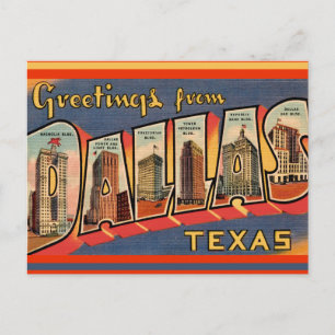 Carte postale vintage de Dallas Texas