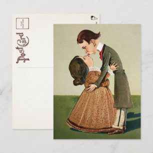 Carte postale vintage de drôle de couple 