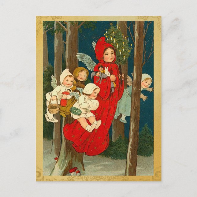 Carte postale vintage de féerie de Noël (Devant)