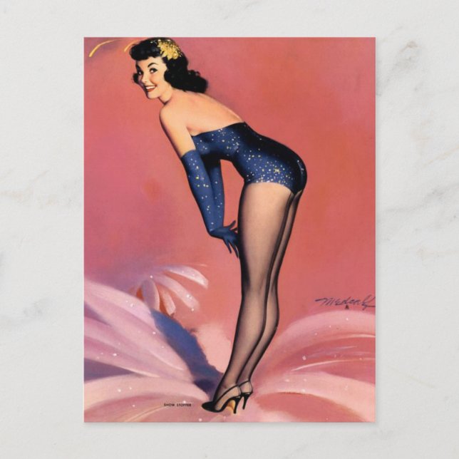 Carte postale vintage de fille pin up (Devant)